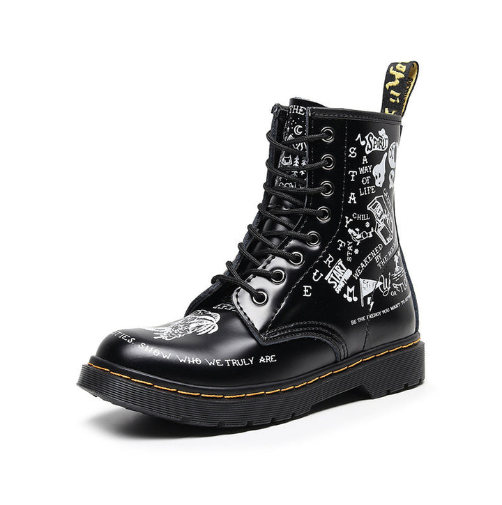 Edgy and Stylish Skull Leather Boots