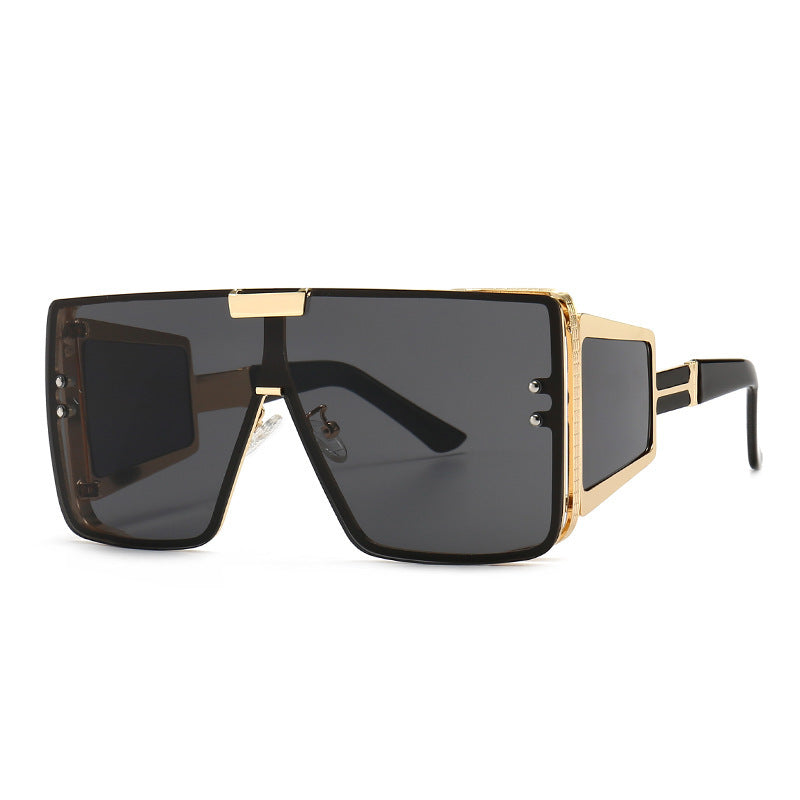 Edgy Retro Oversized Sunglasses: Flat-Top Style for Men