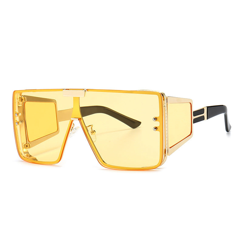 Edgy Retro Oversized Sunglasses: Flat-Top Style for Men