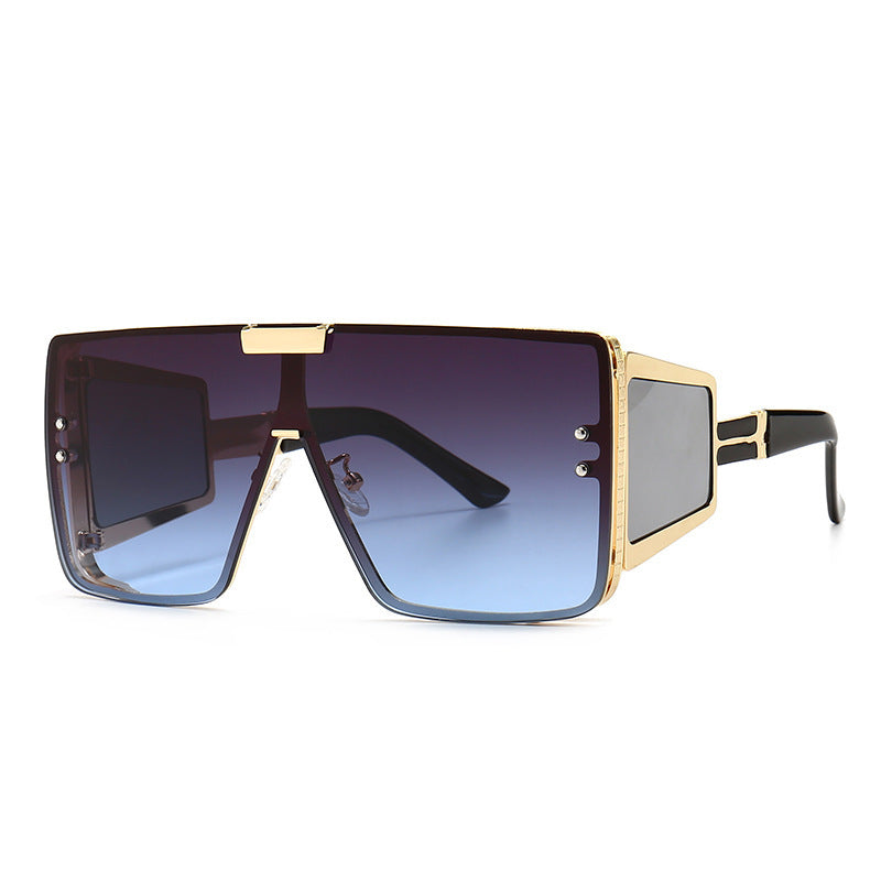 Edgy Retro Oversized Sunglasses: Flat-Top Style for Men