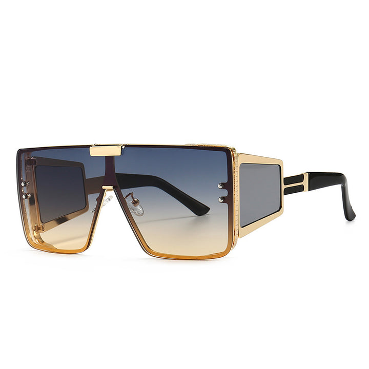 Edgy Retro Oversized Sunglasses: Flat-Top Style for Men