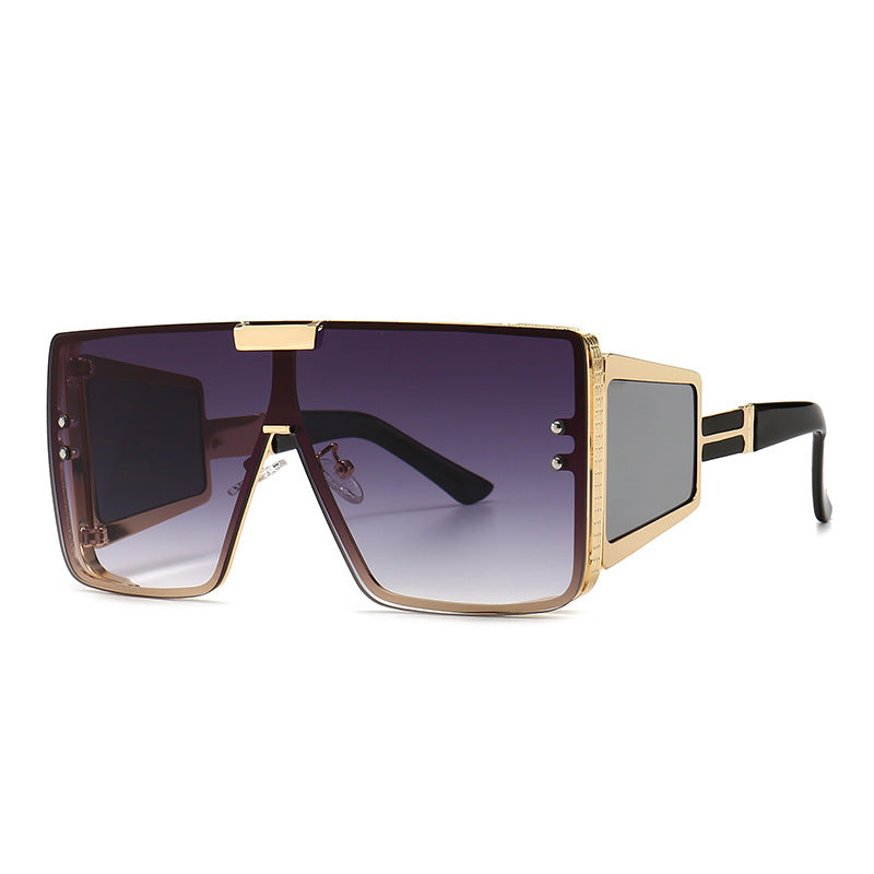 Edgy Retro Oversized Sunglasses: Flat-Top Style for Men