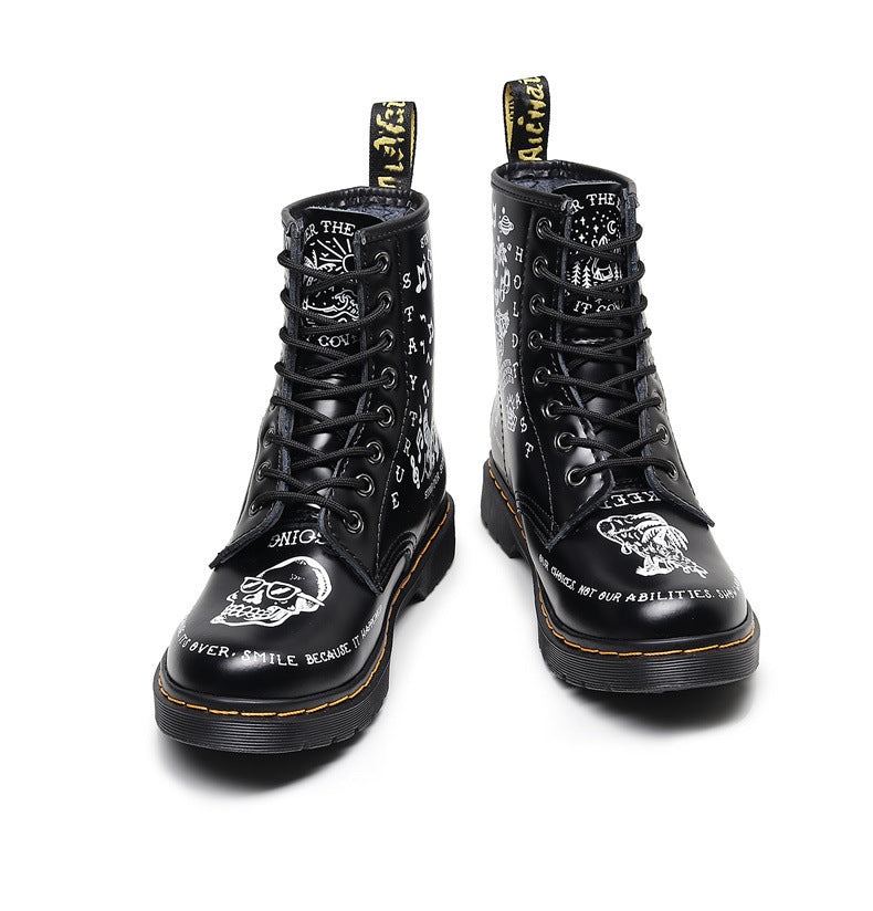 Edgy and Stylish Skull Leather Boots