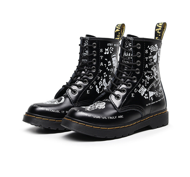 Edgy and Stylish Skull Leather Boots